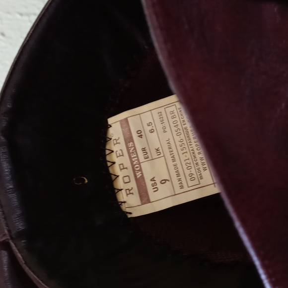 Roper Wear the West Star Dazzle Gold Thread Women's Ropers Sz 9 Brown Boots NWT - Picture 9 of 9